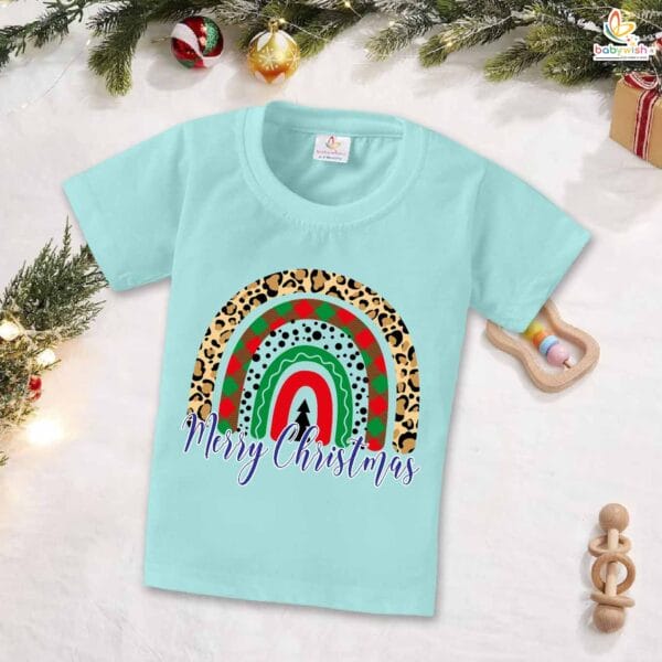 Babywish Christmas T-shirt My First Christmas T-shirt Merry Christmas Round Tree Print - Image 2