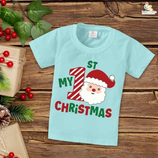 Babywish Christmas T-shirt My First Christmas T-shirt 1st Christmas Santa Theme - Image 2