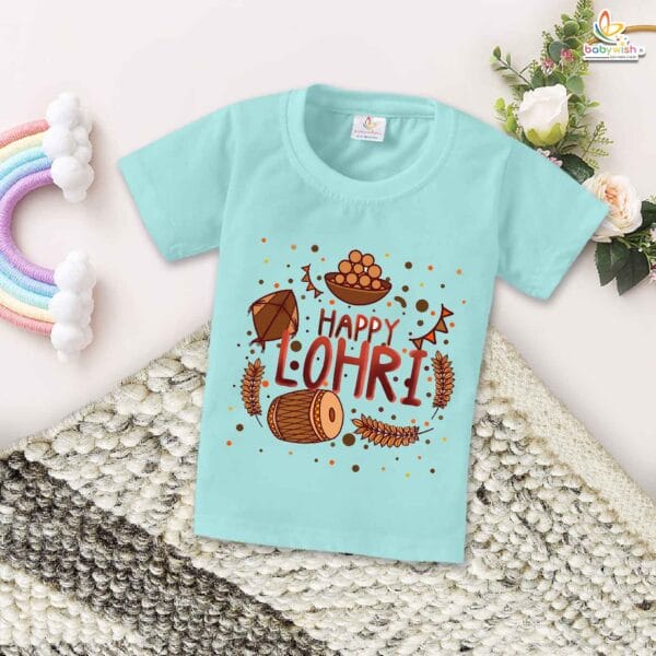 My First Lohri T-Shirt | Happy Lohri Baby Outfit | Punjabi Festival T-Shirt with Sweets Design | Lohri Celebration Clothes | Babywish - Image 2