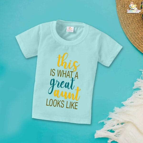 This Is What a Great Aunt Looks Like T-Shirt – Bua Shirt for Women | Auntie Gift Tee, Indian Bua Outfit, Family Matching Shirt, Babywish - Image 2