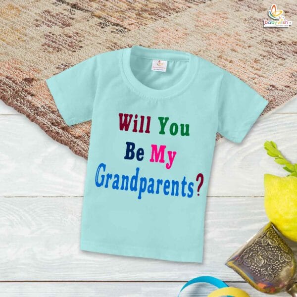 Will You Be My Grandparents? – Heartwarming Grandpa T-shirt | Pregnancy Reveal Gift for Grandparents | Babywish - Image 2