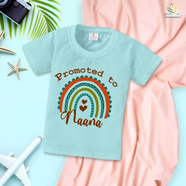 Promoted to Nana – Naanu & Naani Baby T-shirt | Cute Baby Announcement Outfit for Grandparents | Babywish - Image 2