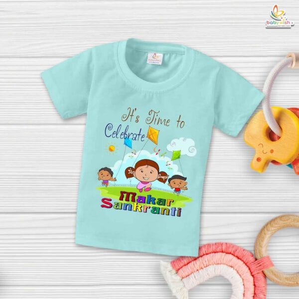 It's Time to Celebrate Makar Sankranti Baby T-Shirt – My First Makar Sankranti Festival T-shirt for Newborn & Infant | Cute Baby Outfit – Babywish - Image 2