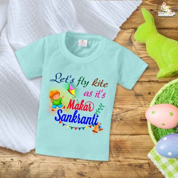 Let's Fly Kite My First Makar Sankranti Baby T-Shirt – Cute Newborn & Infant Festival Outfit | Makar Sankranti Kite Flying T-shirt – Babywish - Image 2