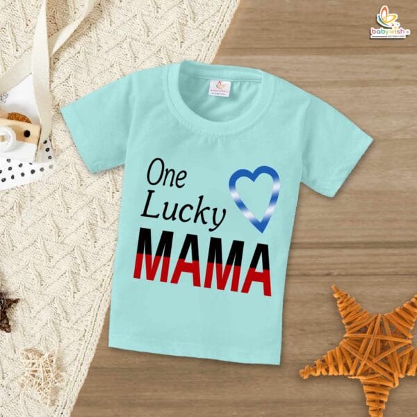 Family Birthday T-Shirt – Matching Birthday Shirts for Mom, Dad, Kids | Our Lucky Mama Tee | Birthday Outfit for Family Celebration by Babywish - Image 2