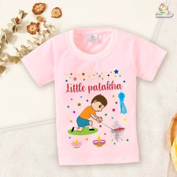Babywish Baby Diwali T-shirt My First Diwali Little Patakha - Image 3