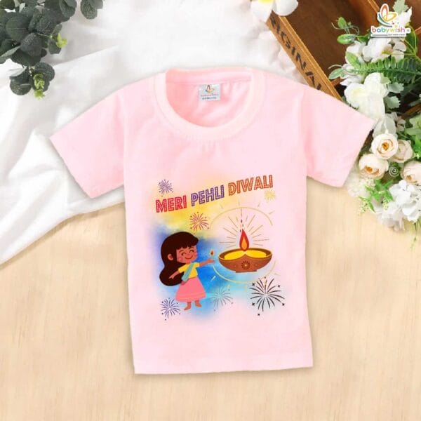Babywish Baby Diwali T-shirt My First Diwali Meri Pehli Diwali - Image 3