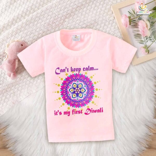 Babywish Baby Diwali T-shirt My First Diwali Can't Keep Calm It's My First Diwali - Image 3