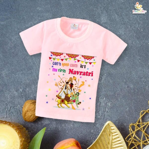 Babywish Baby Navratri T-shirt My First Dussehra Can't Keep Calm it's first Navratri - Image 3