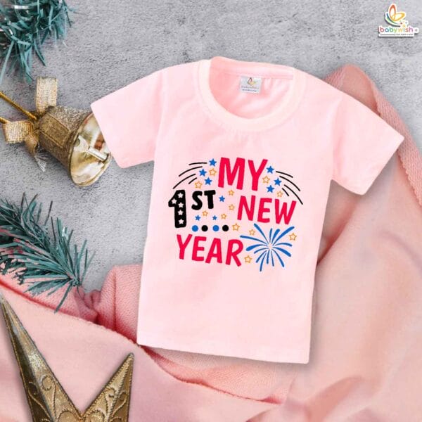 Babywish New Year T-shirt My First New Year T-shirt My First New Year Design Printed - Image 3