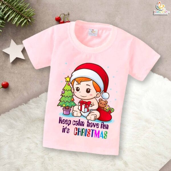 Babywish Christmas T-shirt My First Christmas T-shirt Keep Calm Have Fun It's Christmas - Image 3