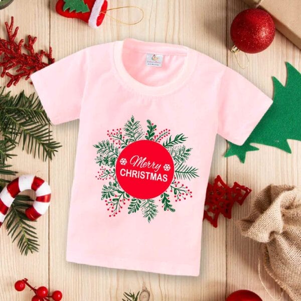Babywish Christmas T-shirt My First Christmas T-shirt Merry Christmas Floral Print - Image 3