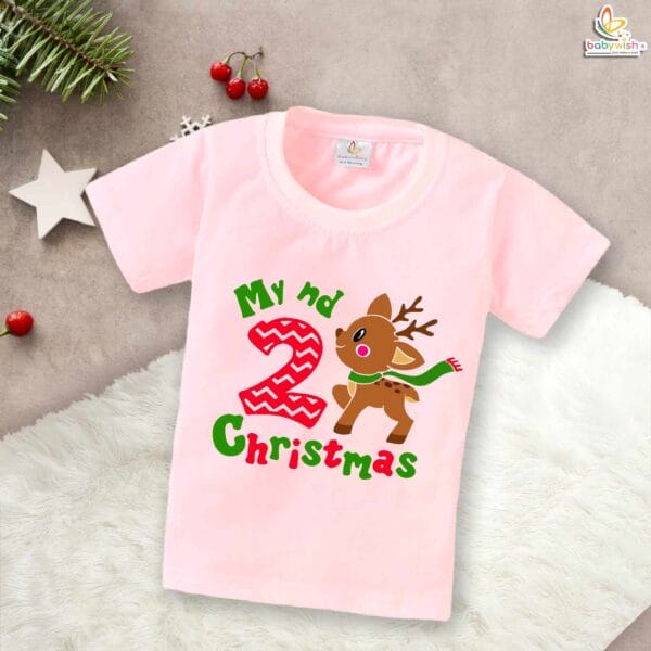 Babywish Christmas T-shirt My First Christmas T-shirt Second Christmas Deer Print - Image 3