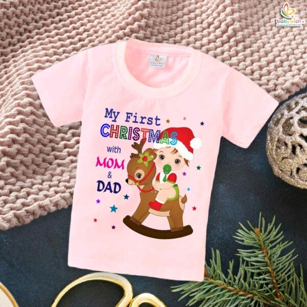 Babywish Christmas T-shirt My First Christmas T-shirt My First Christmas with My Parents - Image 3