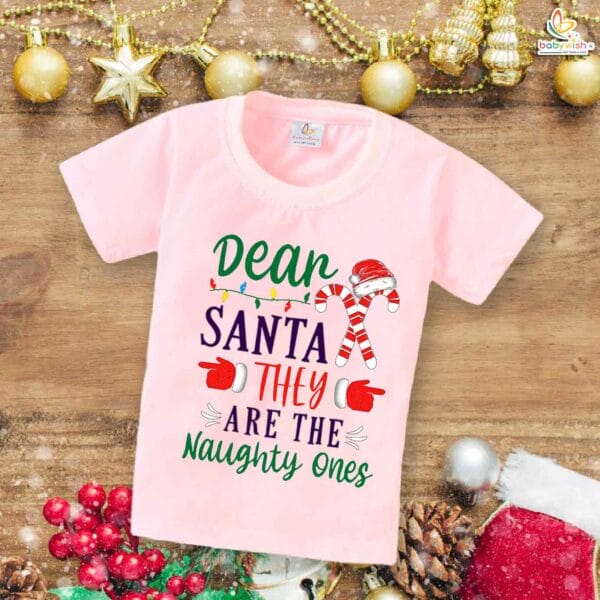 Babywish Christmas T-shirt My First Christmas T-shirt Dear Santa They Are Naughty One - Image 3