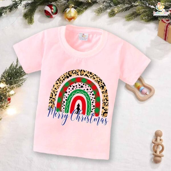 Babywish Christmas T-shirt My First Christmas T-shirt Merry Christmas Round Tree Print - Image 3
