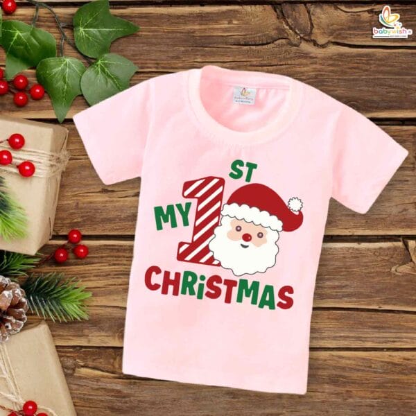 Babywish Christmas T-shirt My First Christmas T-shirt 1st Christmas Santa Theme - Image 3