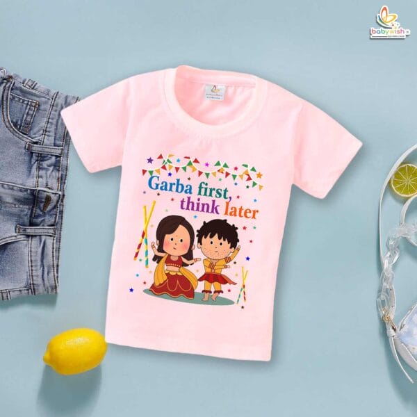 Babywish Baby Navratri T-shirt My First Dussehra Garba First Think Later - Image 3
