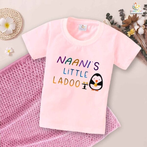 Naani’s Little Ladoo – Cute Naani & Naanu Baby T-shirt | Adorable Baby Outfit for Grandmother Love | Babywish - Image 3