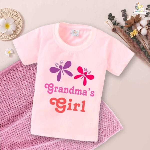Grandma’s Girl – My Grandmother T-shirt for Babies & Toddlers | Cute Grandmother Gift Tee for Girls | Babywish - Image 3