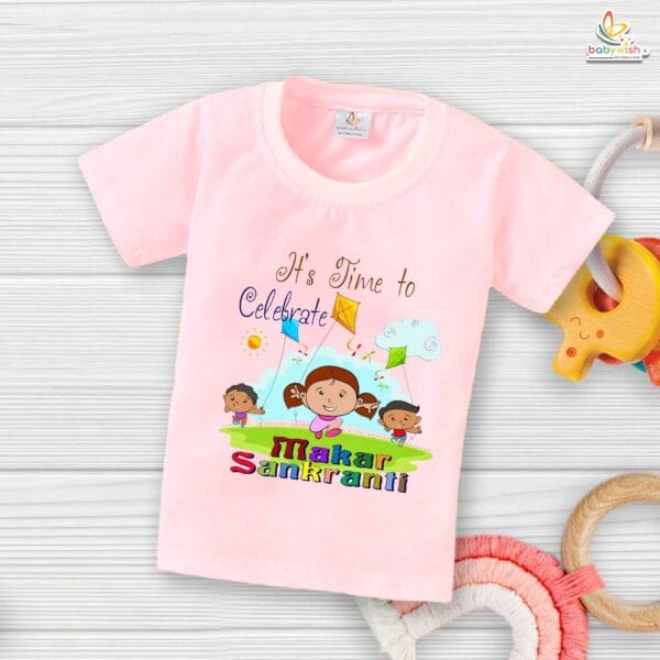 It's Time to Celebrate Makar Sankranti Baby T-Shirt – My First Makar Sankranti Festival T-shirt for Newborn & Infant | Cute Baby Outfit – Babywish - Image 3