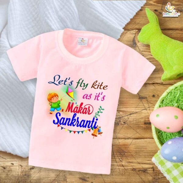 Let's Fly Kite My First Makar Sankranti Baby T-Shirt – Cute Newborn & Infant Festival Outfit | Makar Sankranti Kite Flying T-shirt – Babywish - Image 3