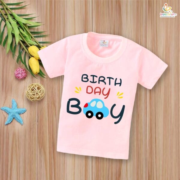 Birthday Boy Car T-Shirt – My First Birthday Shirt for Baby Boys | Cute 1st Birthday Outfit with Car Theme for Party Celebrations by Babywish - Image 3