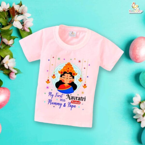 Babywish Baby Navratri T-shirt My First Dussehra My First Navratri with Mummy and Papa - Image 3