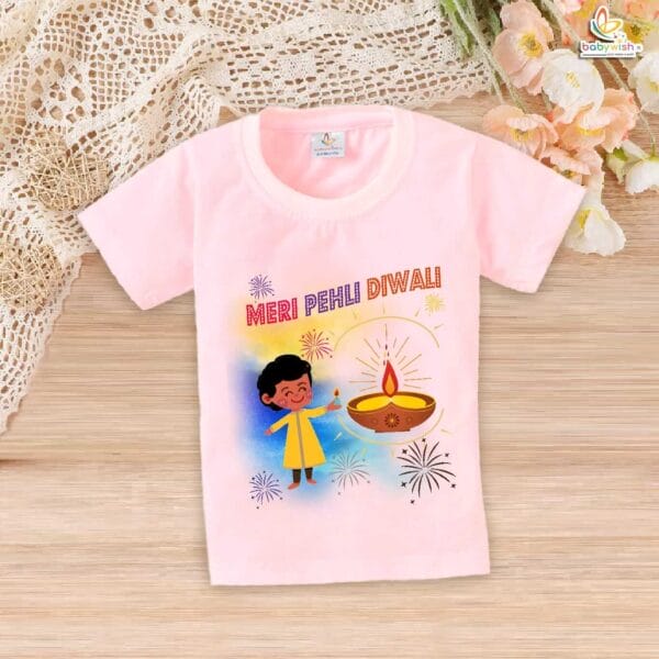 Babywish Baby Diwali T-shirt My First Diwali Meri Pehli Diwali - Image 3