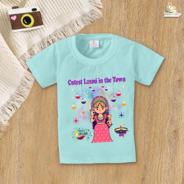 Babywish Baby Diwali T-shirt My First Diwali Cutest Laxmi in the Town - Image 2