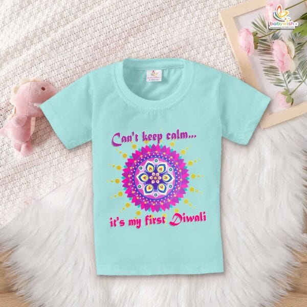 Babywish Baby Diwali T-shirt My First Diwali Can't Keep Calm It's My First Diwali - Image 2