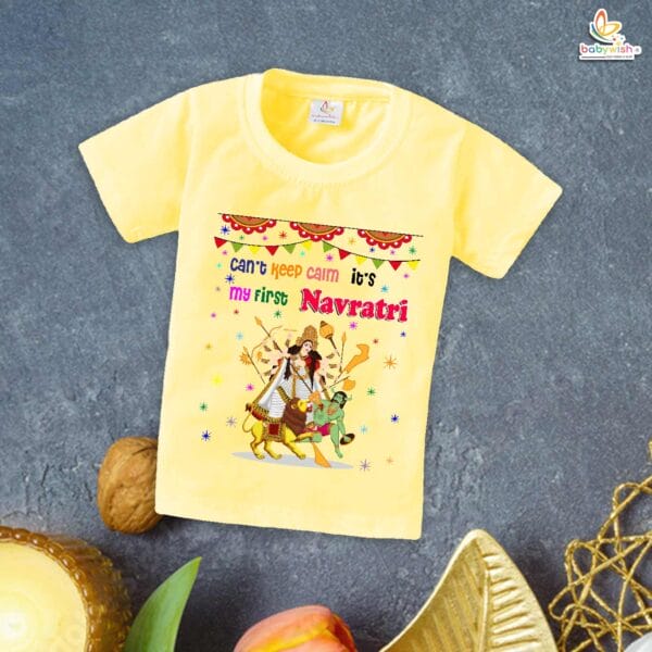 Babywish Baby Navratri T-shirt My First Dussehra Can't Keep Calm it's first Navratri - Image 4