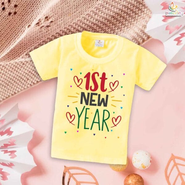 Babywish New Year T-shirt My First New Year T-shirt 1st New Year Heart Printed - Image 4