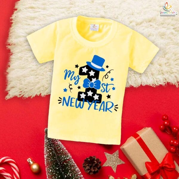 Babywish New Year T-shirt My First New Year T-shirt My First New Year in Purple Printed - Image 4
