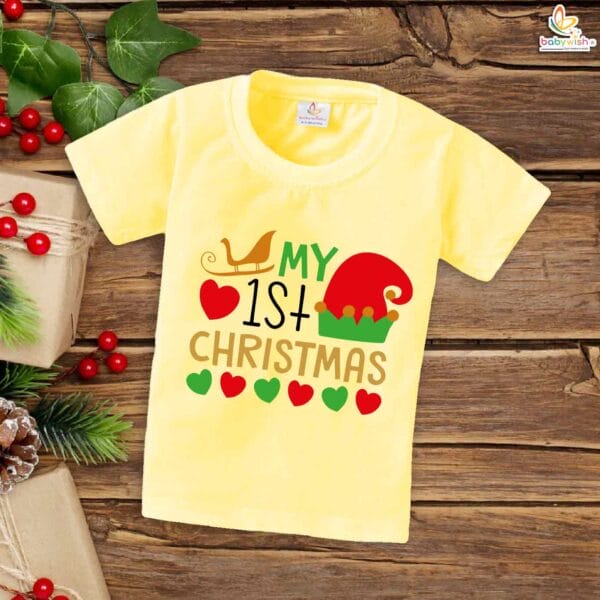 Babywish Christmas T-shirt My First Christmas T-shirt First Christmas Hearts Prints - Image 4