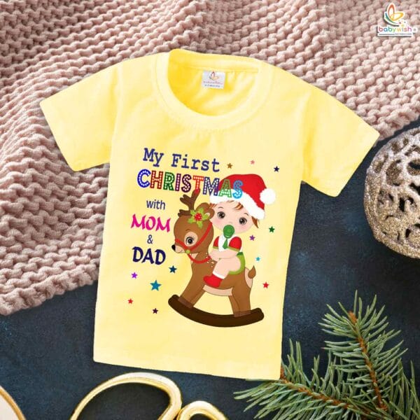Babywish Christmas T-shirt My First Christmas T-shirt My First Christmas with My Parents - Image 4