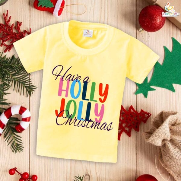 Babywish Christmas T-shirt My First Christmas T-shirt Have a Holly Jolly Christmas - Image 4
