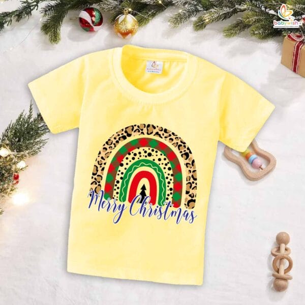 Babywish Christmas T-shirt My First Christmas T-shirt Merry Christmas Round Tree Print - Image 4