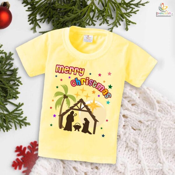 Babywish Christmas T-shirt My First Christmas T-shirt Merry Christmas Coconut Tree Print - Image 4