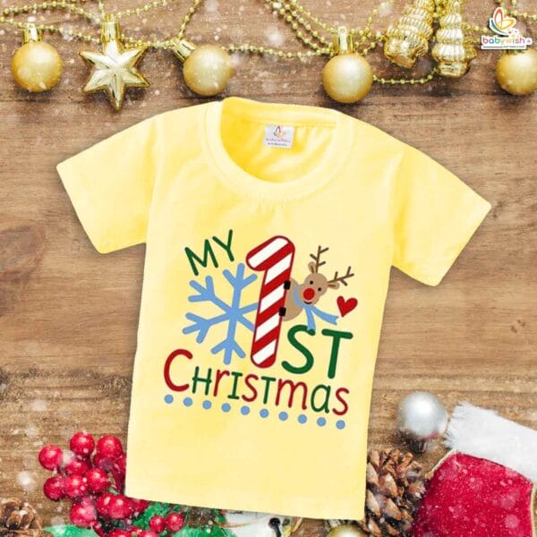 Babywish Christmas T-shirt My First Christmas T-shirt First Christmas Deer Print - Image 4