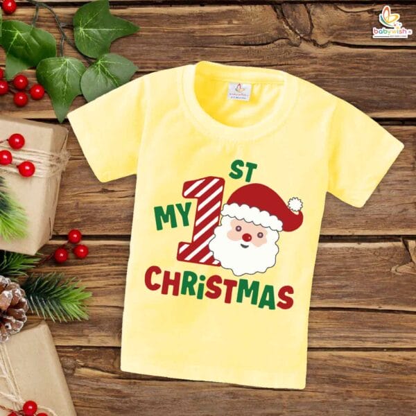 Babywish Christmas T-shirt My First Christmas T-shirt 1st Christmas Santa Theme - Image 4