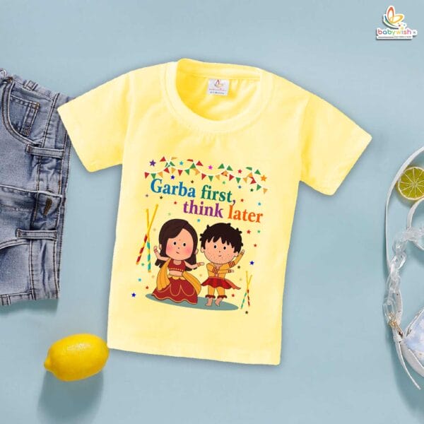 Babywish Baby Navratri T-shirt My First Dussehra Garba First Think Later - Image 4