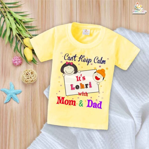 My First Lohri T-Shirt | Can't Keep Calm on Lohri Baby Tee | Punjabi Festival Outfit for Babies & Toddlers | Lohri Celebration Clothes | Babywish - Image 4