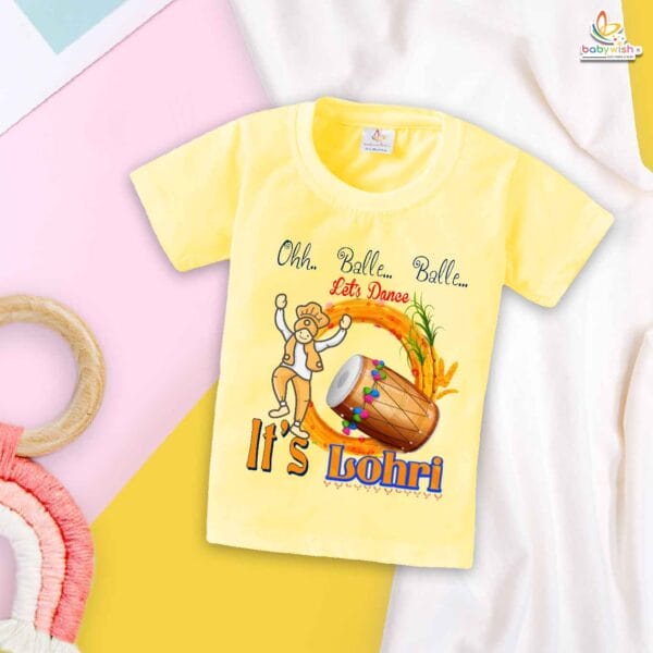 My First Lohri T-Shirt | Let's Dance on Lohri Baby Tee | Punjabi Festival Outfit for Babies & Toddlers | Lohri Celebration Clothes | Babywish - Image 4