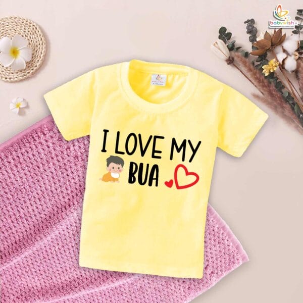 I Love My Bua T-Shirt with Heart Print – Cute Auntie Shirt for Women | Gift for Indian Bua, Family Matching Outfit, Babywish - Image 4