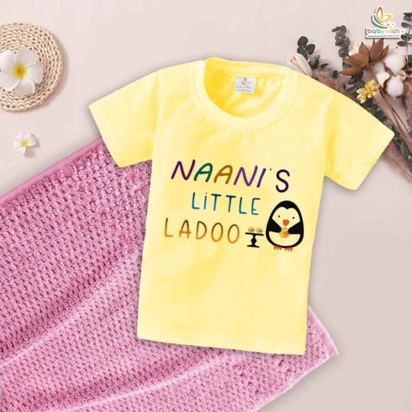 Naani’s Little Ladoo – Cute Naani & Naanu Baby T-shirt | Adorable Baby Outfit for Grandmother Love | Babywish - Image 4
