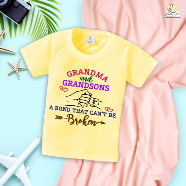 Grandma and Grandson – My Grandmother T-shirt for Babies & Toddlers | Cute Grandmother and Grandson Gift Tee | Babywish - Image 4