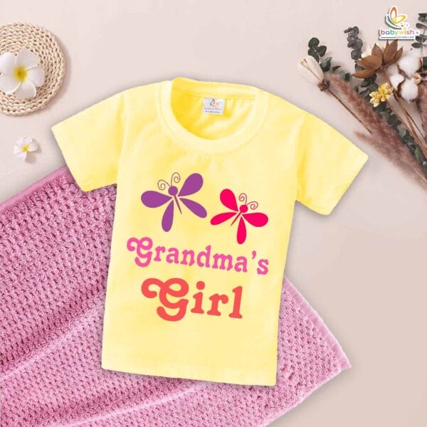Grandma’s Girl – My Grandmother T-shirt for Babies & Toddlers | Cute Grandmother Gift Tee for Girls | Babywish - Image 4