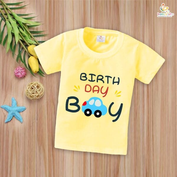 Birthday Boy Car T-Shirt – My First Birthday Shirt for Baby Boys | Cute 1st Birthday Outfit with Car Theme for Party Celebrations by Babywish - Image 4