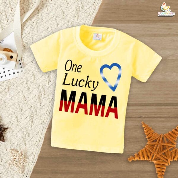 Family Birthday T-Shirt – Matching Birthday Shirts for Mom, Dad, Kids | Our Lucky Mama Tee | Birthday Outfit for Family Celebration by Babywish - Image 4
